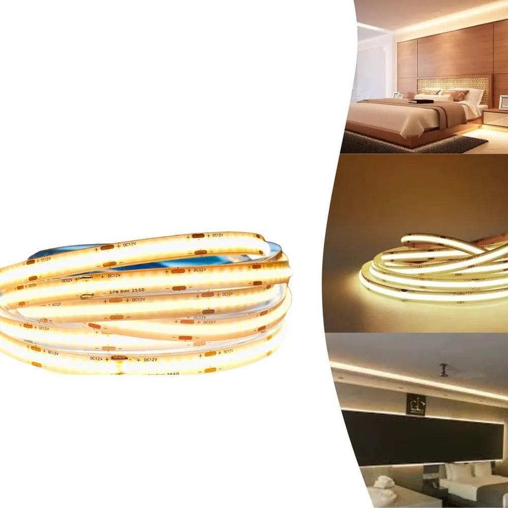 5X Fita Cob Super Led 5 Metros 320Led/M Ip20 Alto Brilho Luz