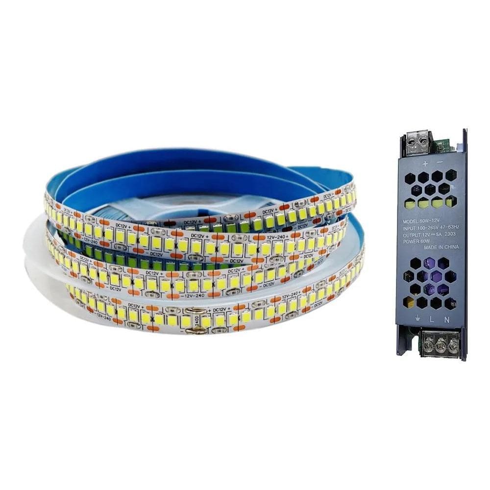 5X 5 Metro Fita Led 2835 240Leds/M 3000K/4000K/6000K + Fonte