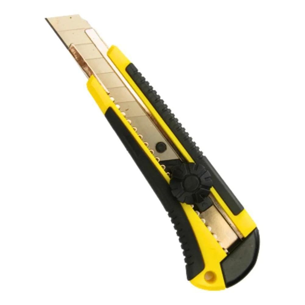 Estilete Profissional Emborrachado Com Trava Reforçado 18Mm