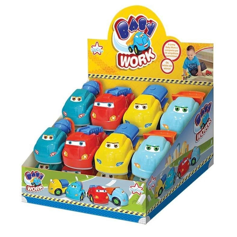 Brinquedo Carrinhos Baby Work Caixa 16 Caminhões Big Star