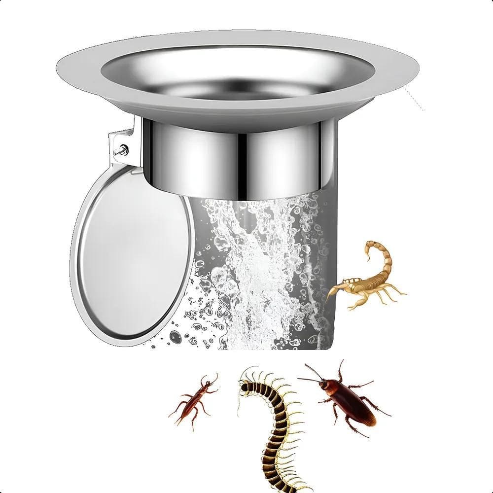 Sifão Ralo Eliminador De Odor Insetos Inox Válvula 10Cm