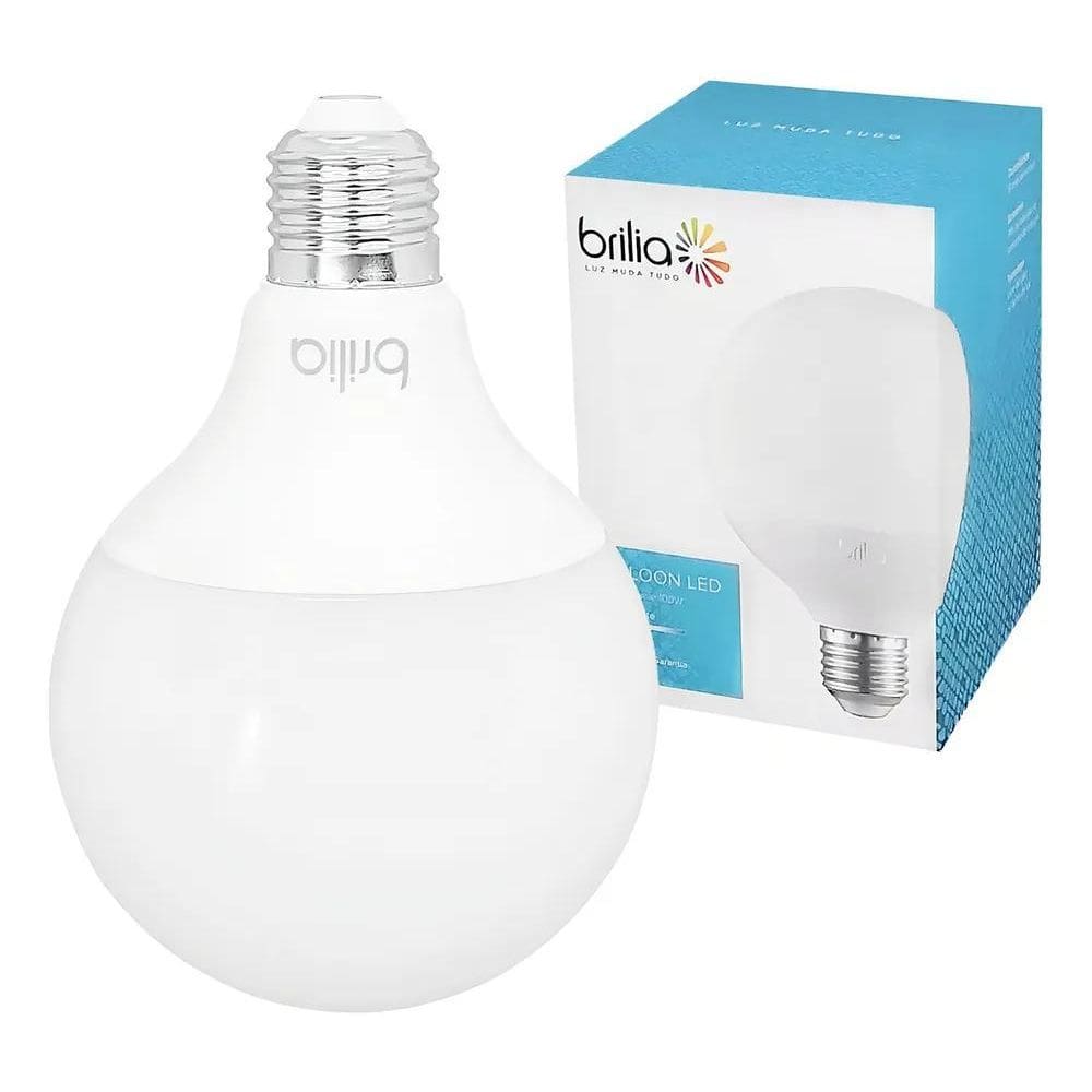 5X Lâmpada Led Bulbo Balloon 8W 2700K Branco Quente Brilia G