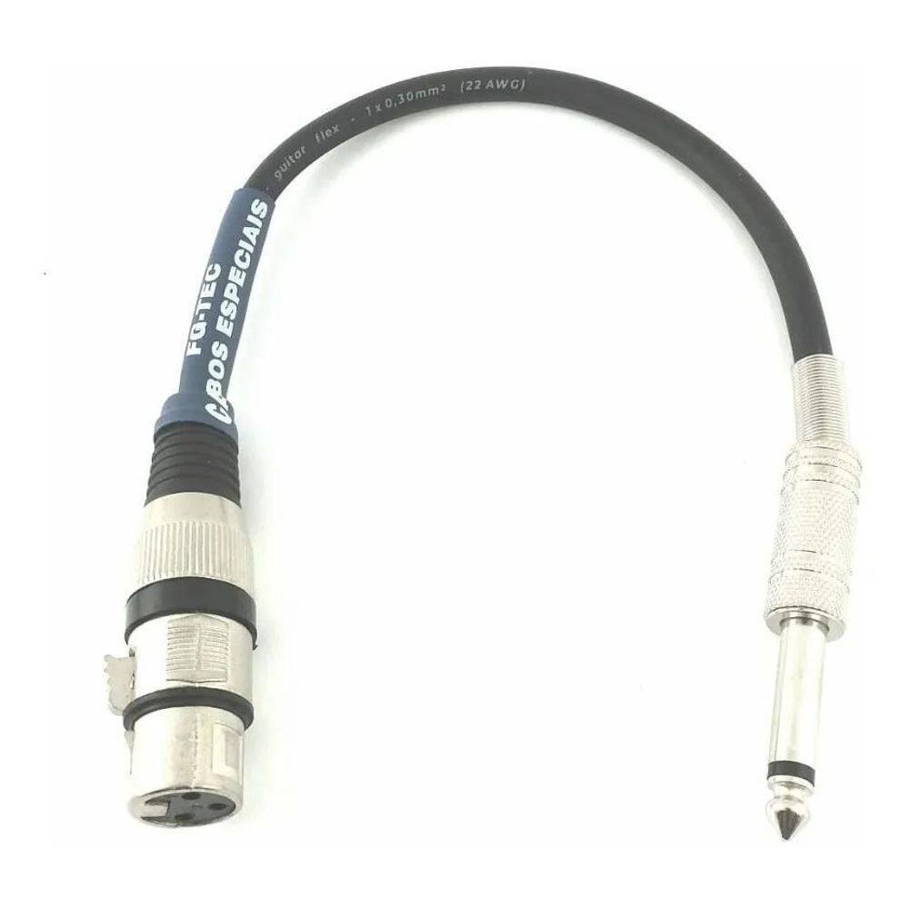 5X Adaptador Xlr Fêmea X P10 Mono 20 Cm