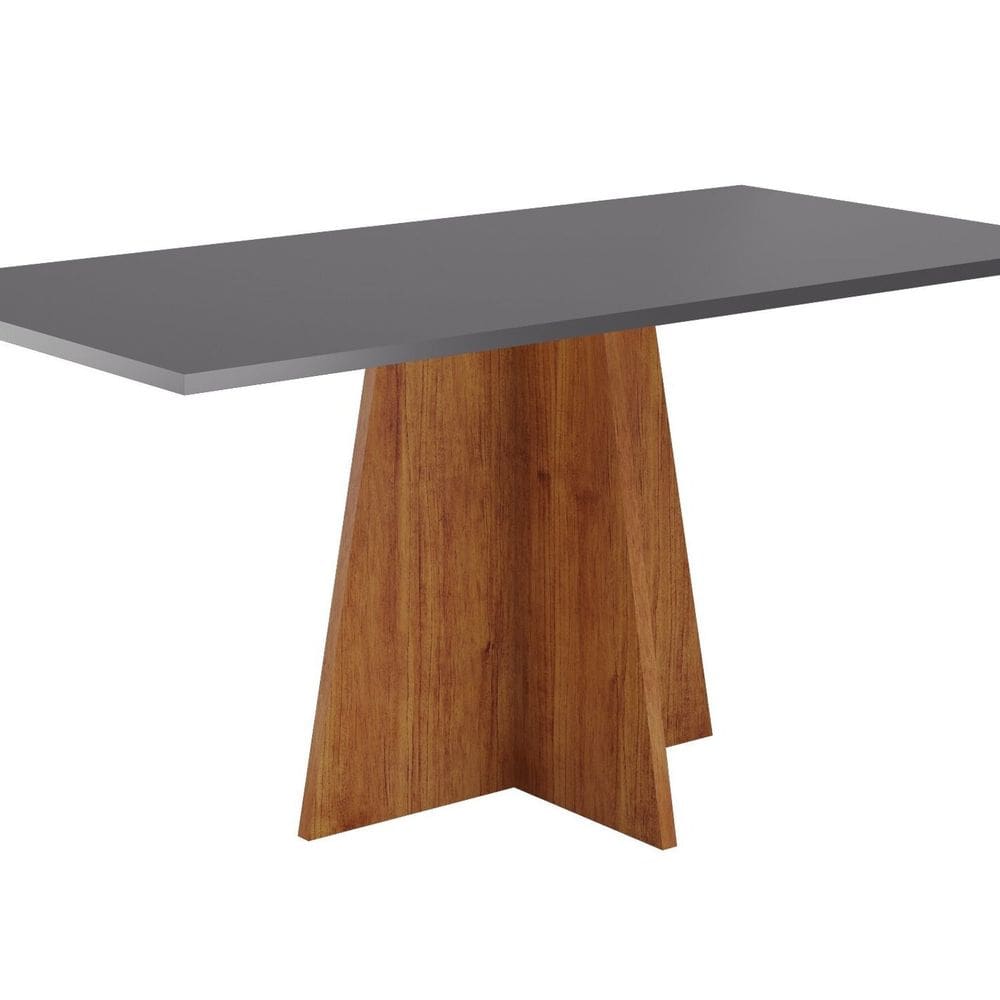 Mesa de Jantar 6 Lugares Retangular Tampo de Mdp Jacarta Mel/Cinza