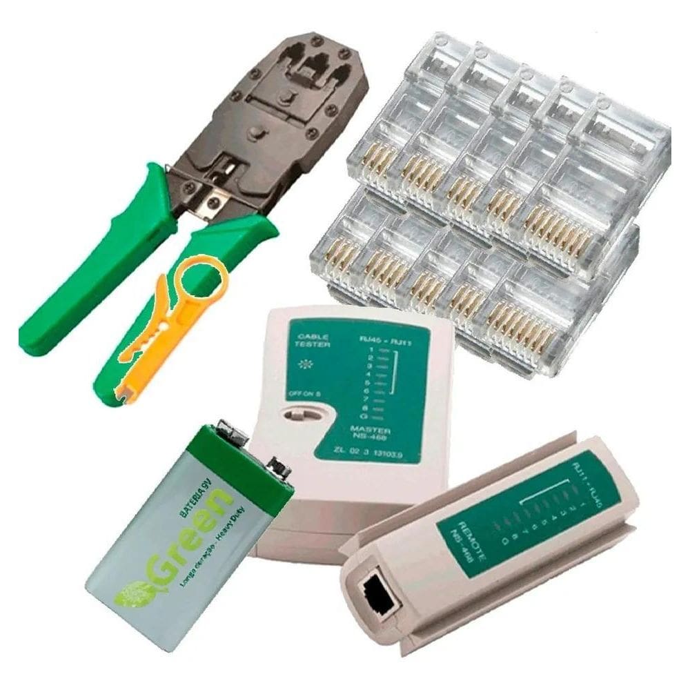 5X Alicate De Crimpar Rj45/11/9+Testador Rj45/11+Decapador+1