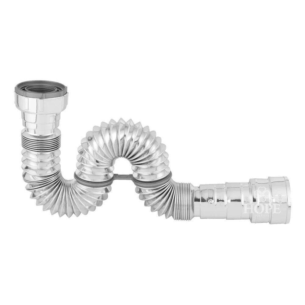 Sifão Extensível Sanfonado Universal Flexível Cromado 70 Cm