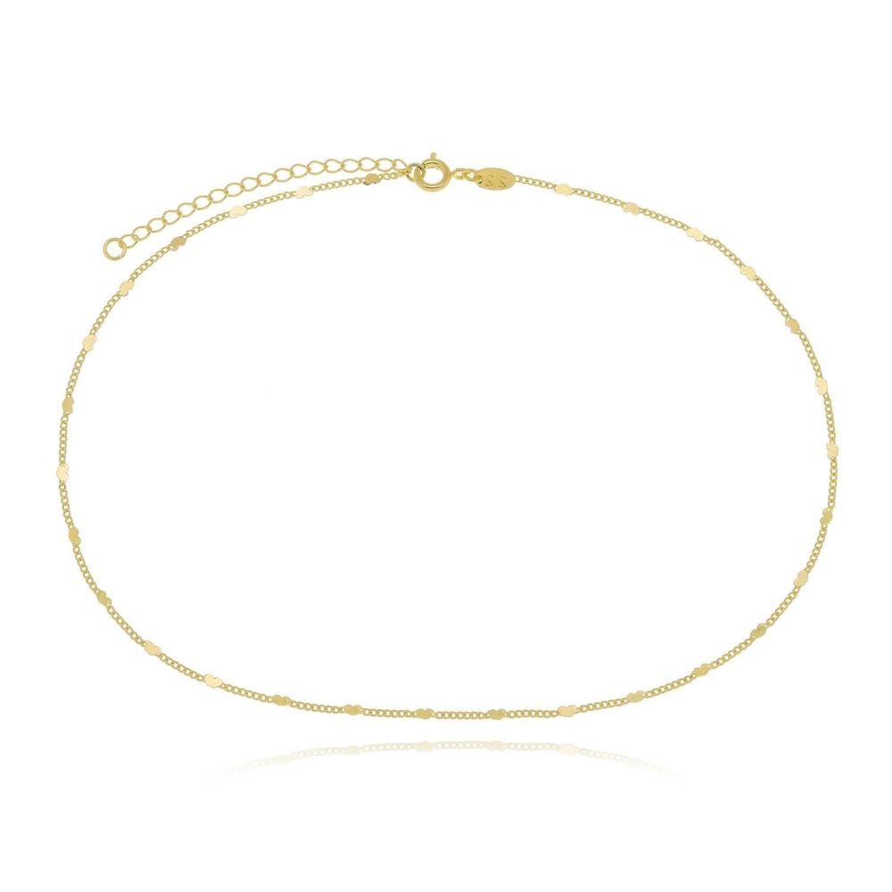 Choker Pequenos Corações Banhada A Ouro 18K