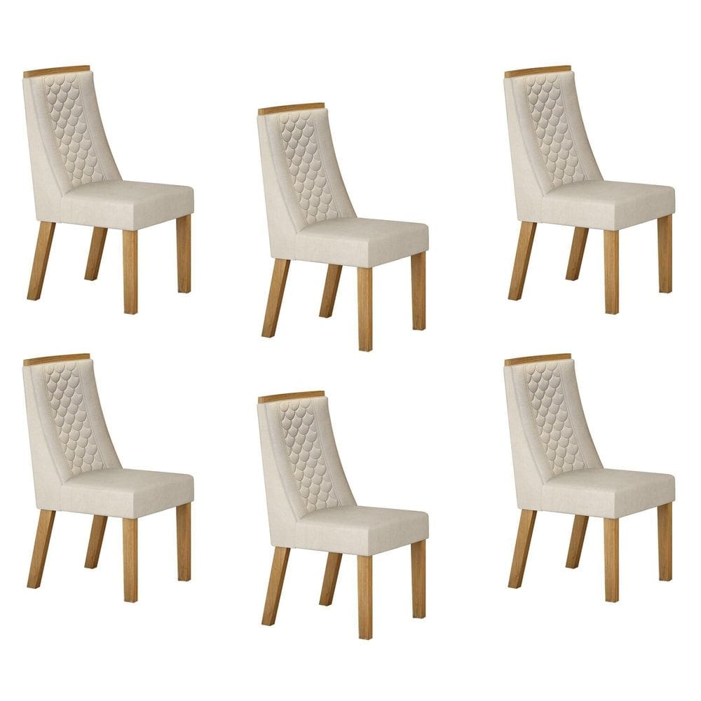 Conjunto 6 Cadeiras para Sala de Jantar Dora Palha