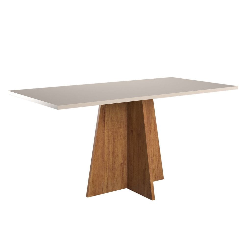 Mesa de Jantar 6 Lugares Retangular Tampo de Mdp Jacarta Mel/Blonde