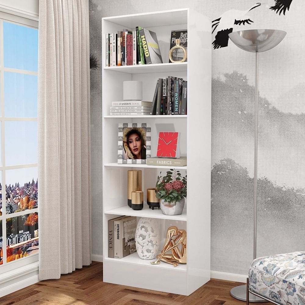 Estante com 4 Prateleiras para Livros Clarice Branco