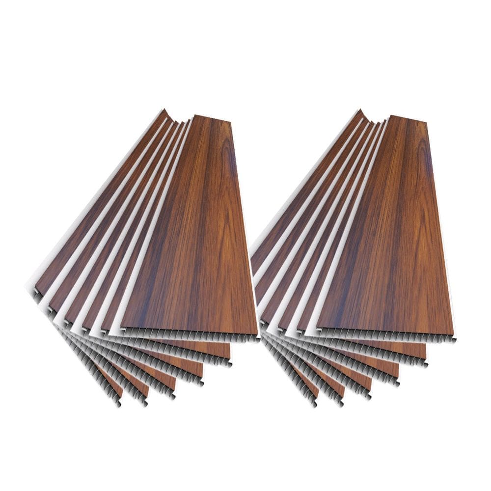 Caixa 12 Barras de Forro de Base Polímera Pead 295cm X 25cm 0,7cm de Espessura Teto Leve Jacarandá