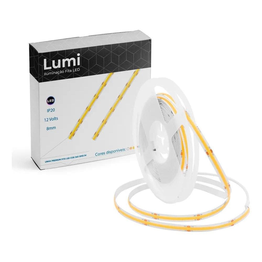 5X Luminario De Fita Super Micro Led Cob 5M 30W/M 12V Ip20 A