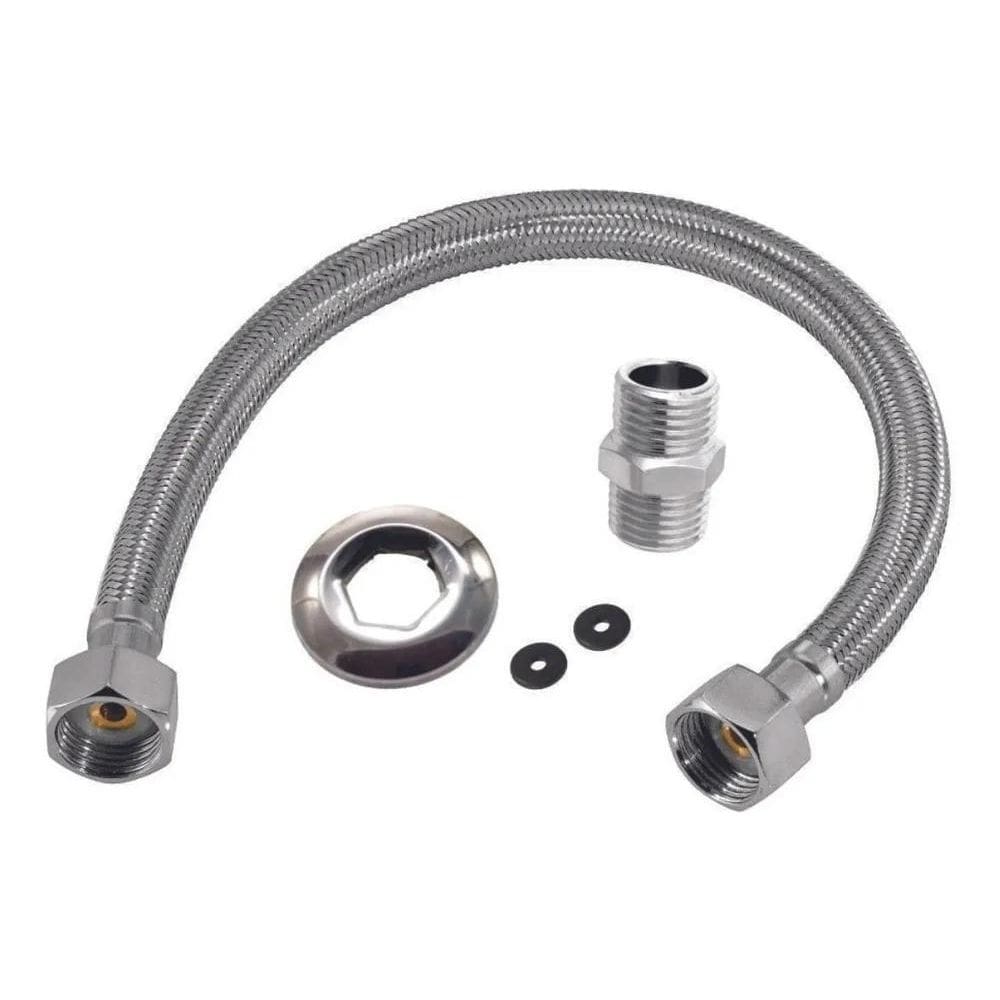 Engate Flexivel Mangueira Trançado Aço Inox 60Cm Quente Fria