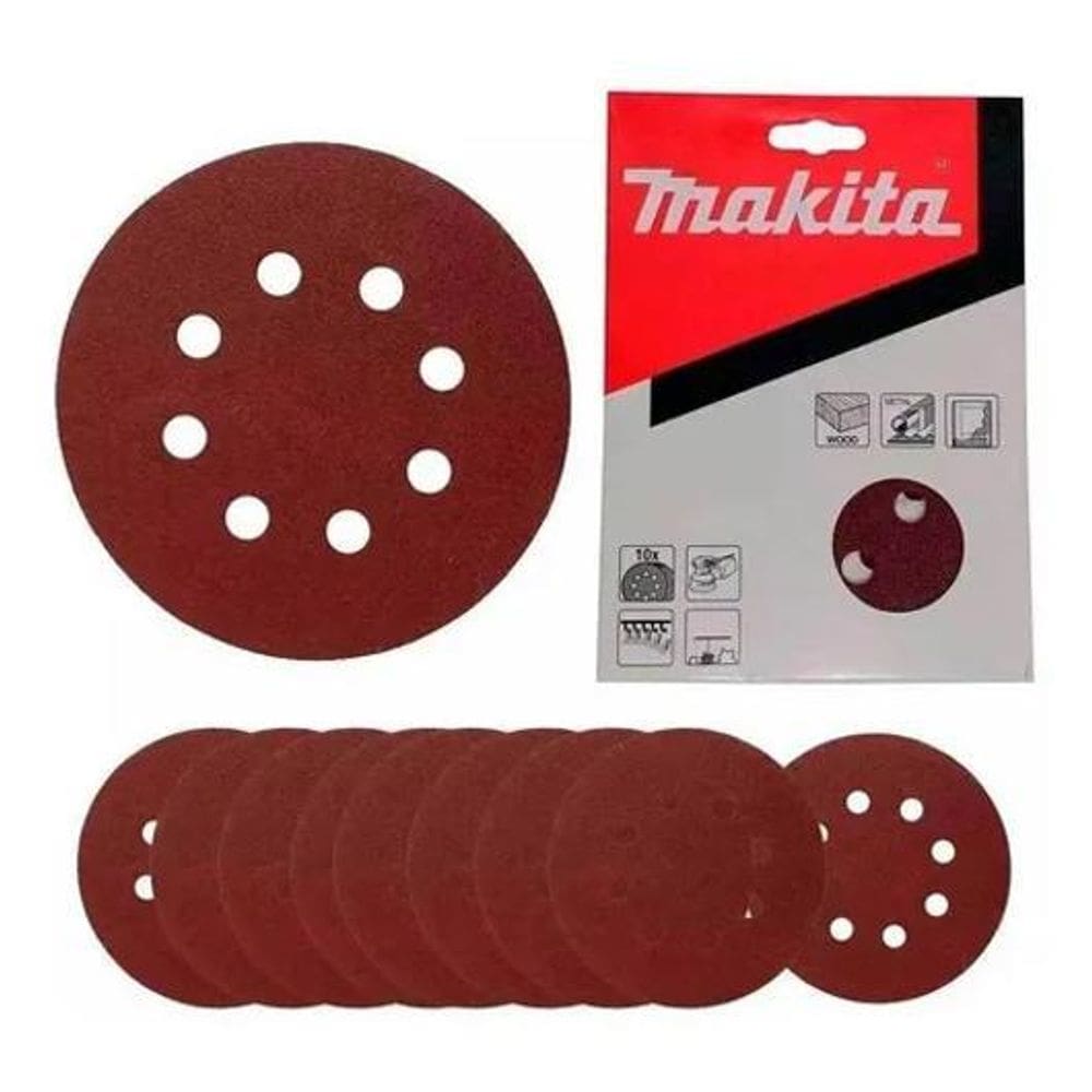 5X Disco Lixa 5 Pol. G150 8 Furos 10 Unidades D-54184 Makita