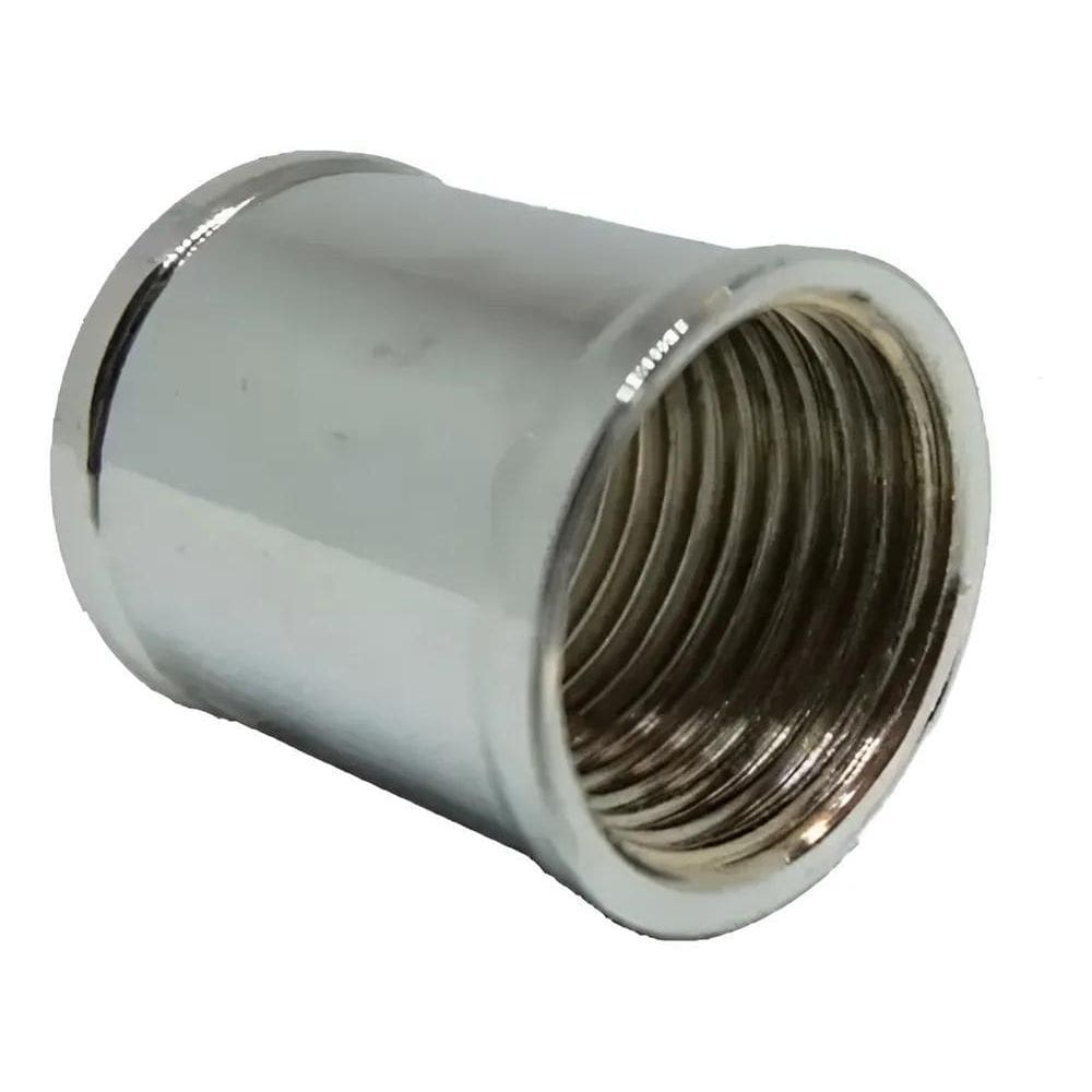 5X Conexão Luva Metal Latão Cromado Roscas Fêmeas 1/2 Agua/G