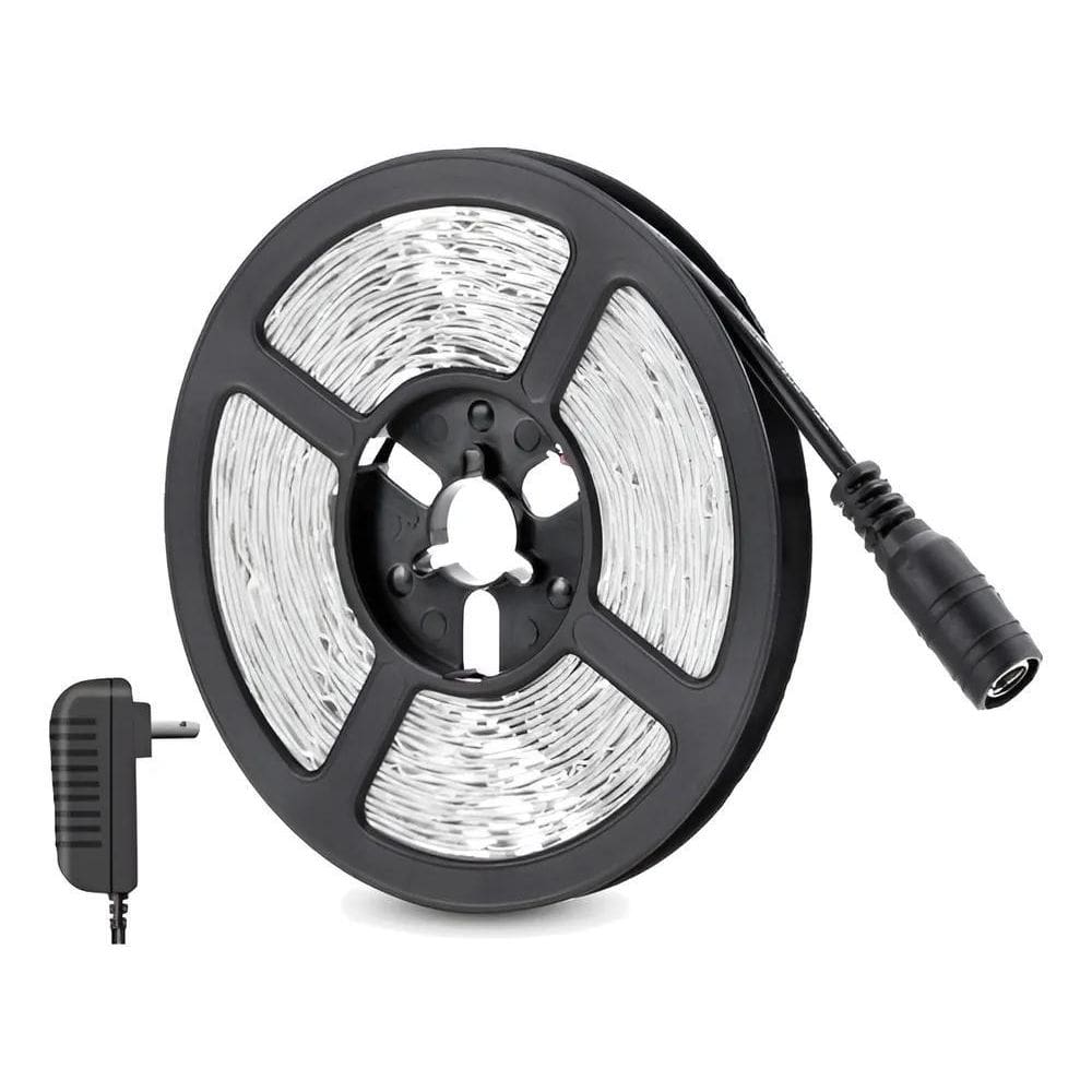 5X Fita Led Branco Frio 5M Bivolt 6500K 300 Leds Ip65 Com Fo