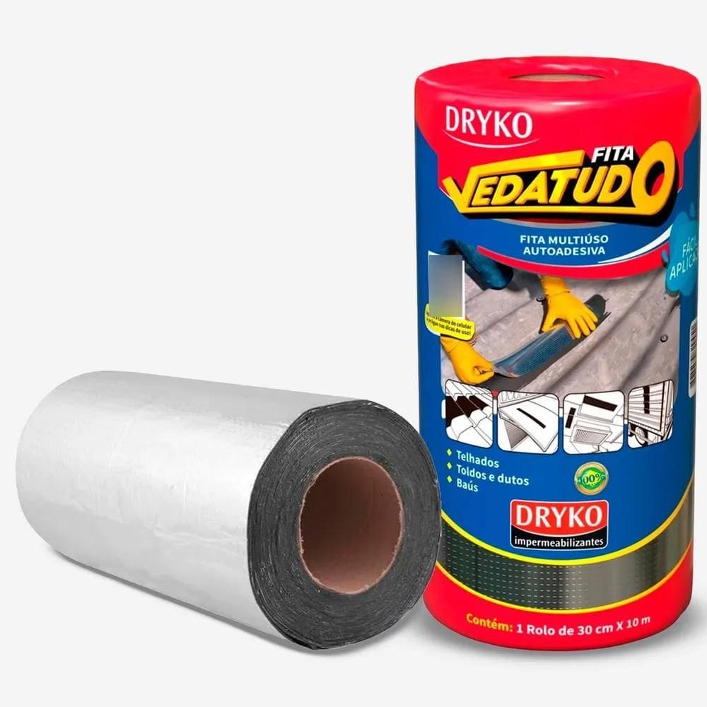 5X Manta Asfáltica Auto Adesiva Aluminizada - 30Cm X 10M