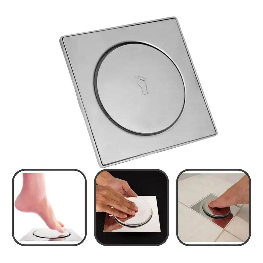 5X Ralo Inteligente Click Pop Up 10X10 Inox Oculto Invisivel