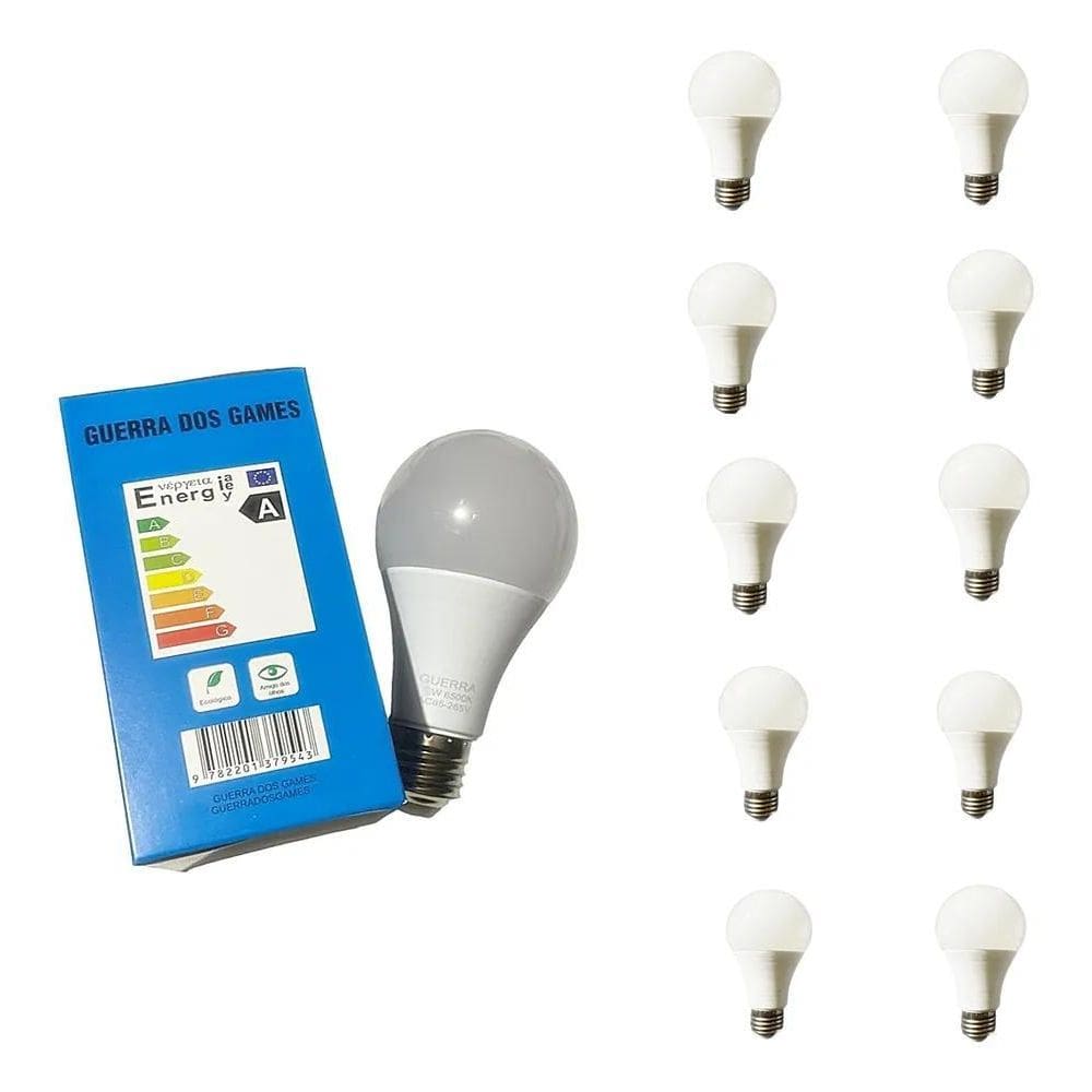 5X Kit 10 Lâmpada Bulbo Led 5W Lumens Luz Branca Guerra Dos