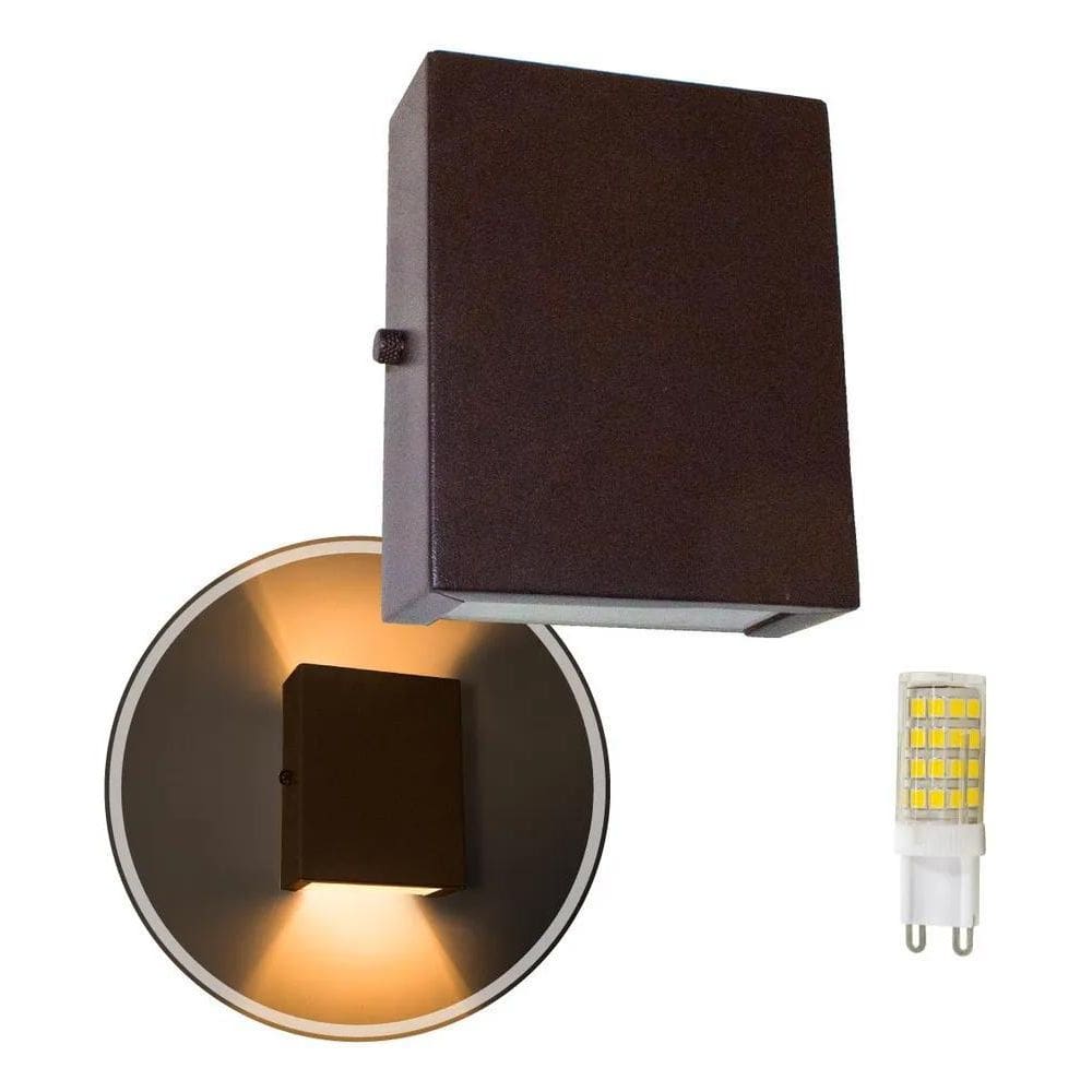5X Arandela Slim 2 Focos Parede + Led G9 5W St1597 Estrutura