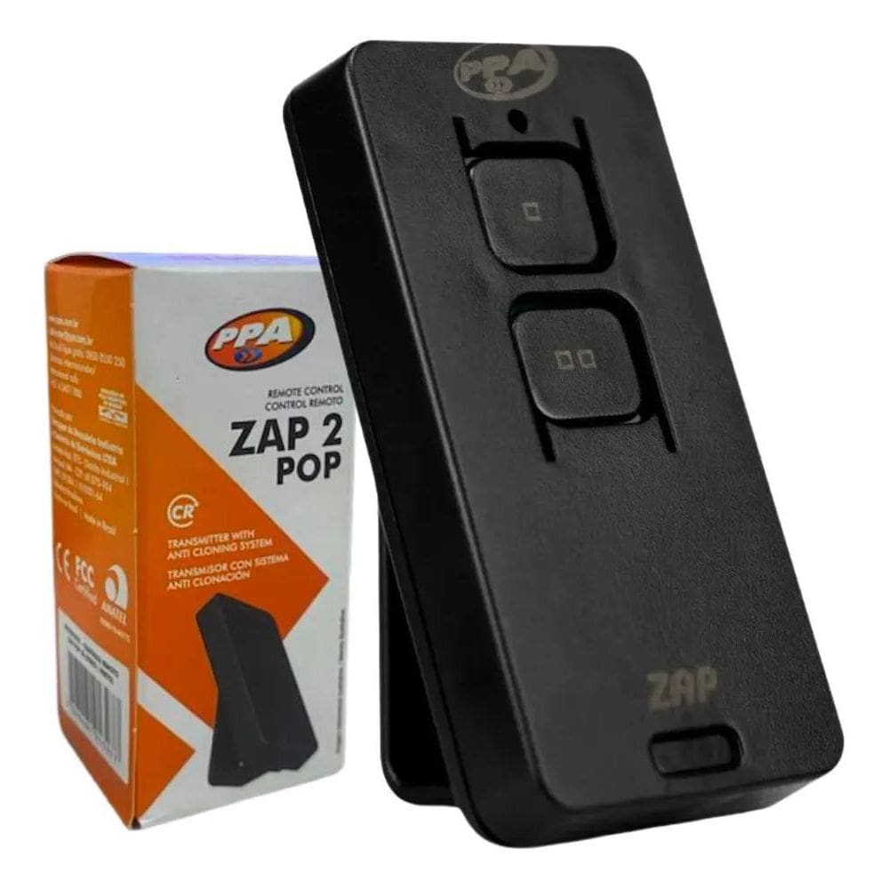 5X Ppa Controle Remoto Para Portão Zap 2 Preto 433,92 Mhz
