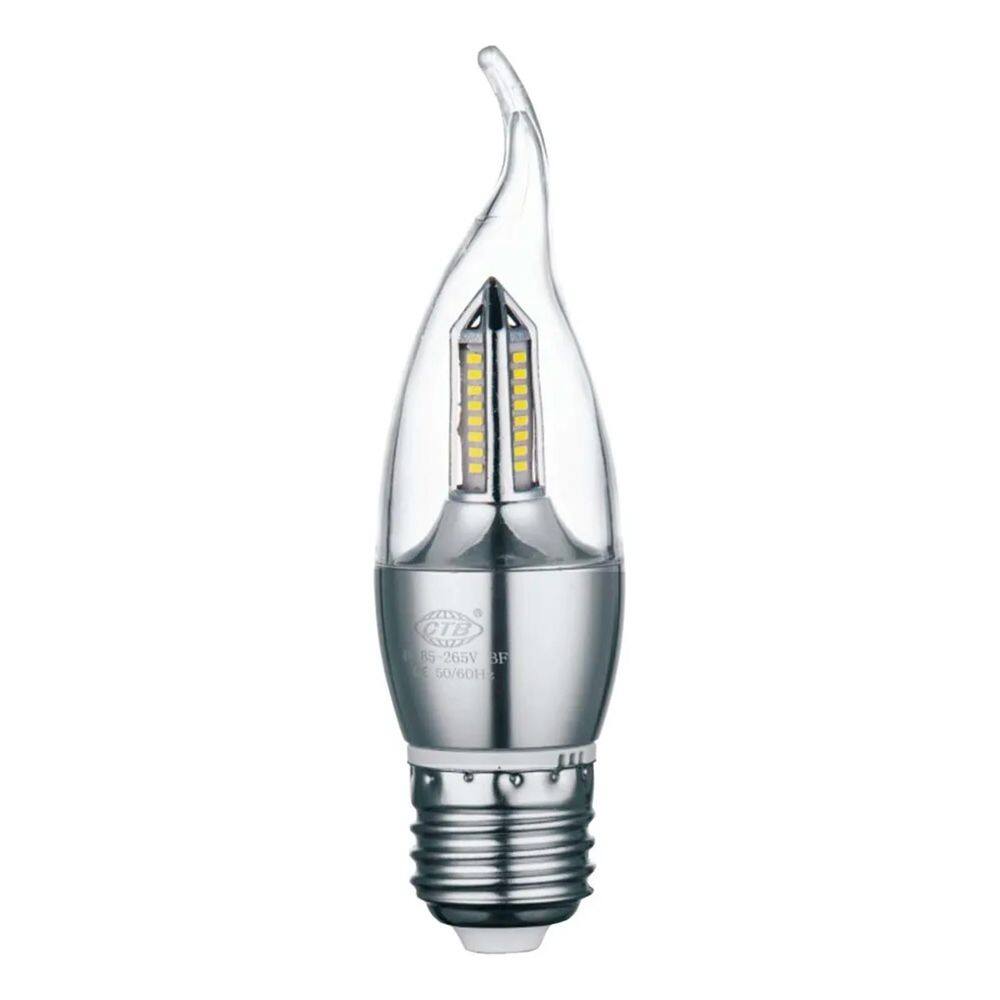 5X Lâmpada Led Vela 4W Chama E27 Branco Frio Branco Quente