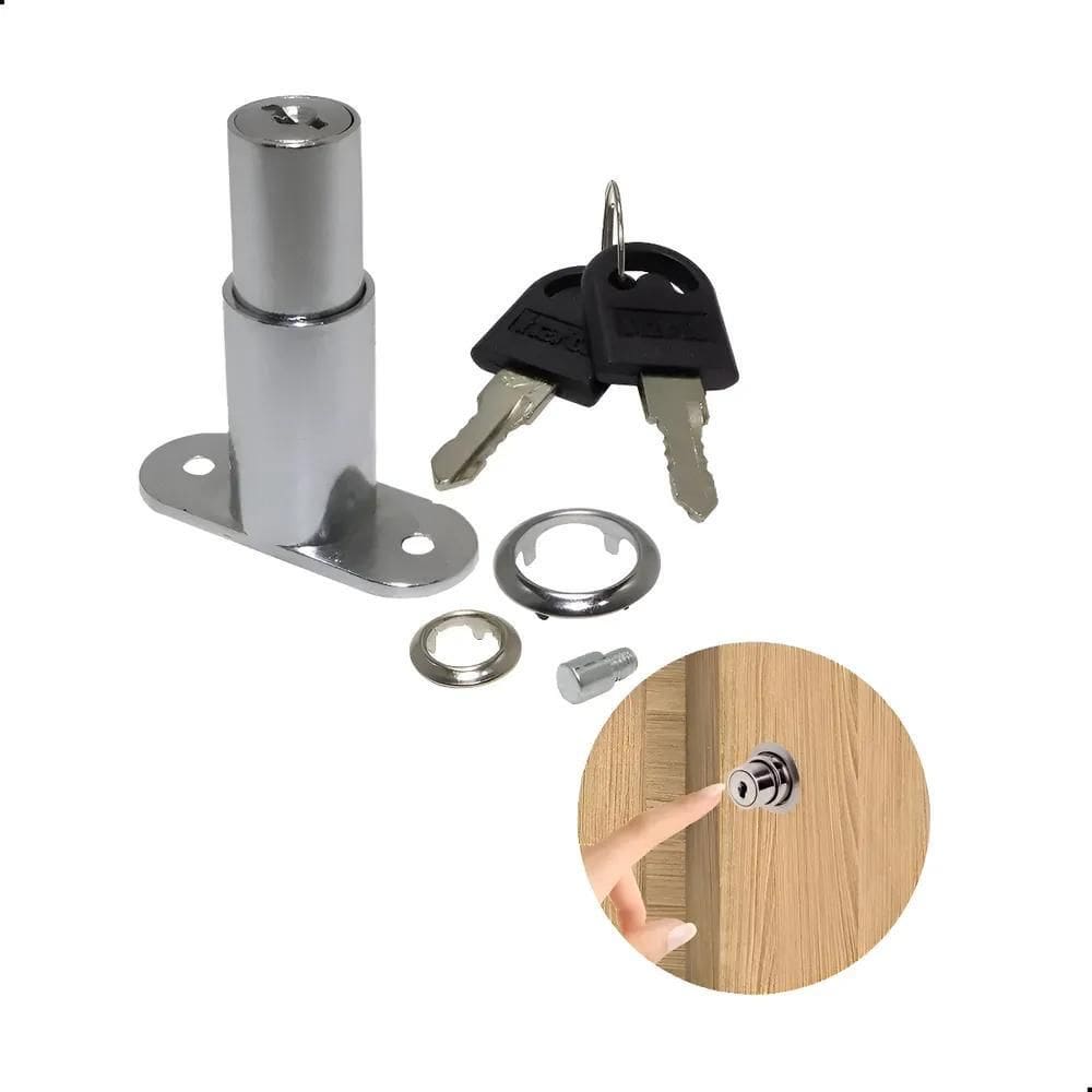 5X Fechadura Pino Pressão 32Mm Para Porta De Correr E Gaveta