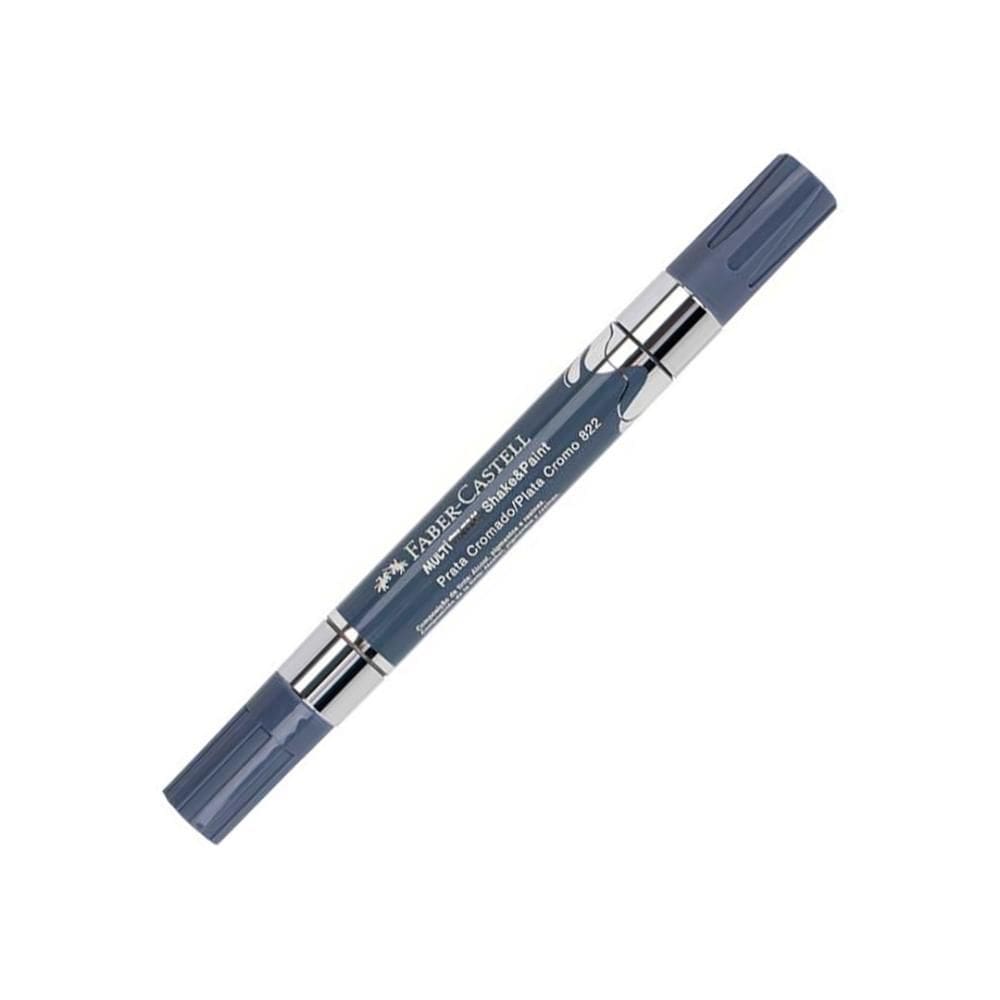 Marcador permanente Multimark Cromado Prata Faber-Castell