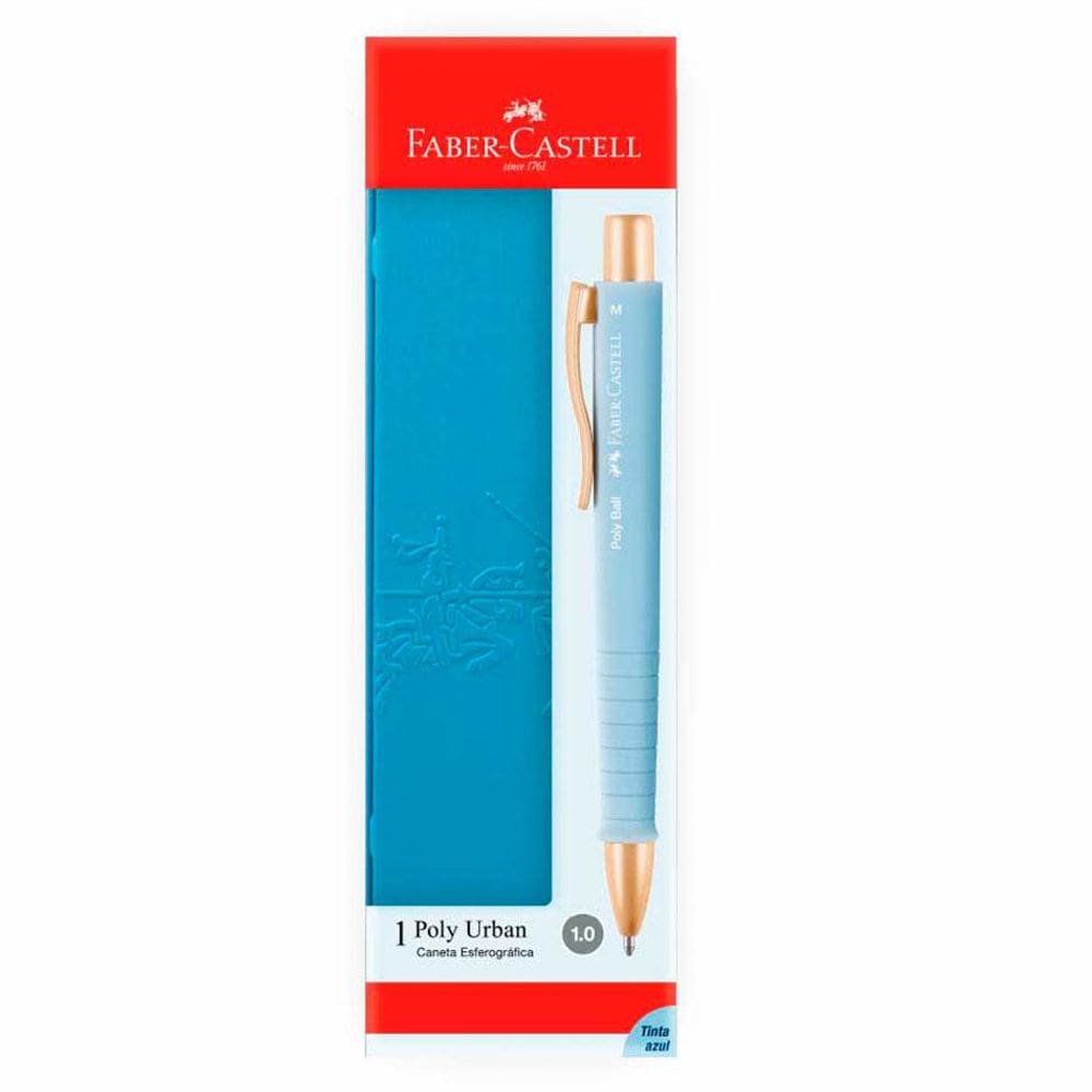 Caneta esferográfica Poly Ball Urban Azul Gold Faber-Castell