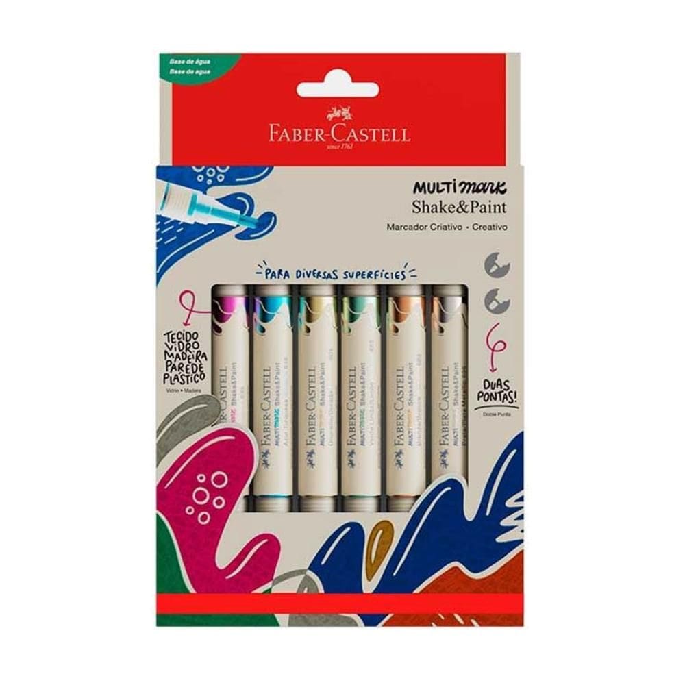 Marcador permanente Multimark Metallic 6 unid Faber-Castell