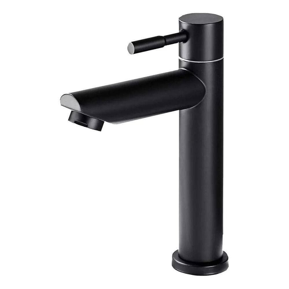 5X Torneira Para Banheiro Bica Baixa Preto Fosco Luxo Aço Re