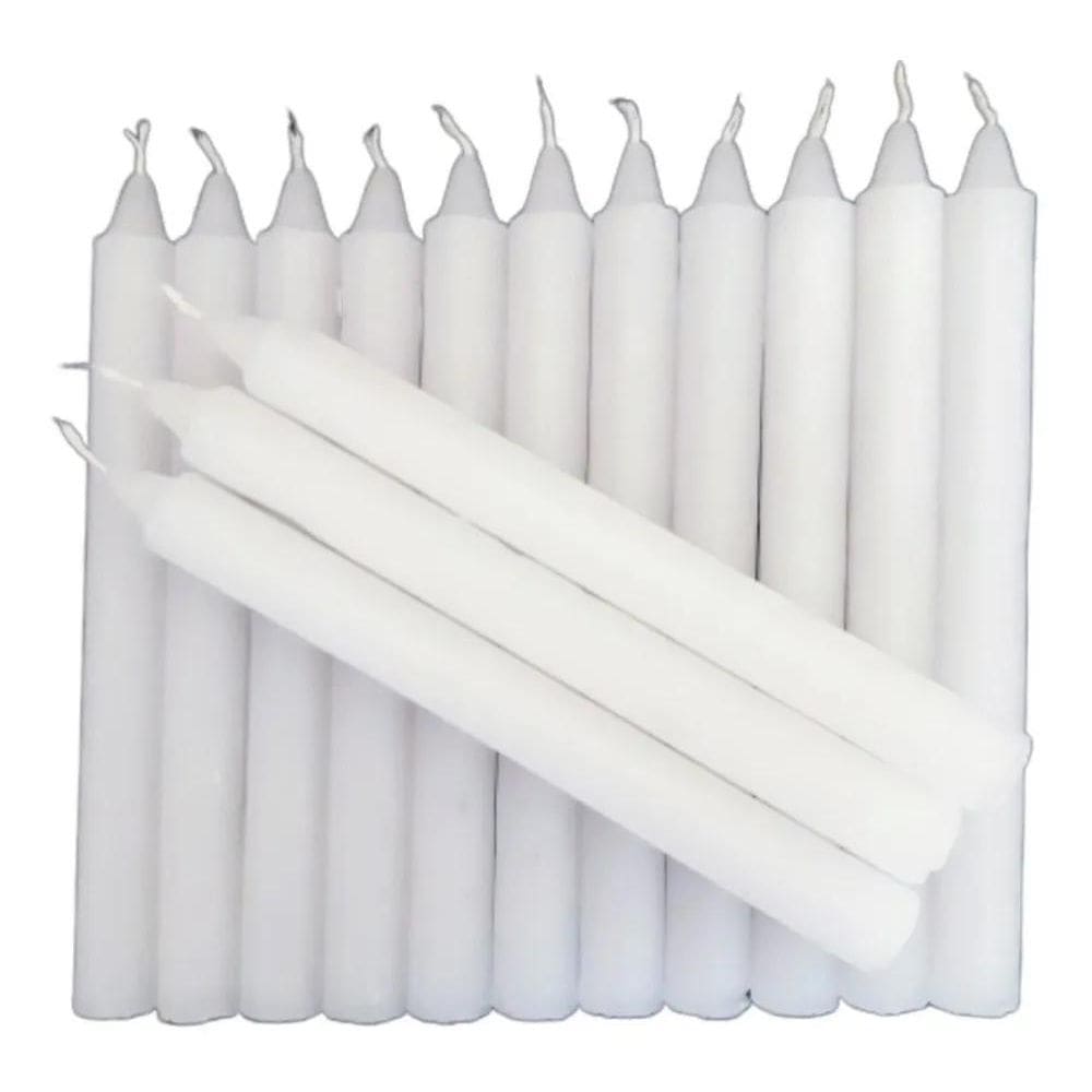 5X Velas Palito Branca Grossa 2,1 Cm X 19 Cm Altura 1 Kilo
