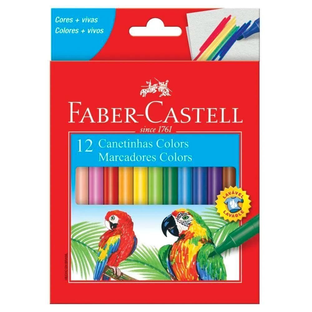 Caneta hidr Colors 12 cores 150112CZF Faber-Castell