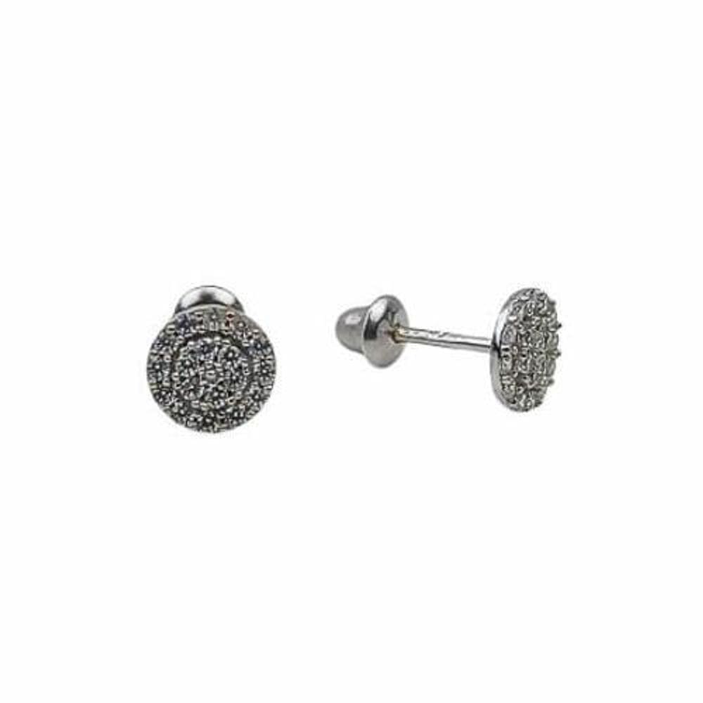 Brinco Redondo Cravejado Com Zircônias Em Ouro Branco 18K