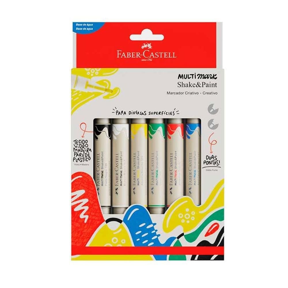 Marcador permanente Multimark Basic Cores 6 un Faber-Castell