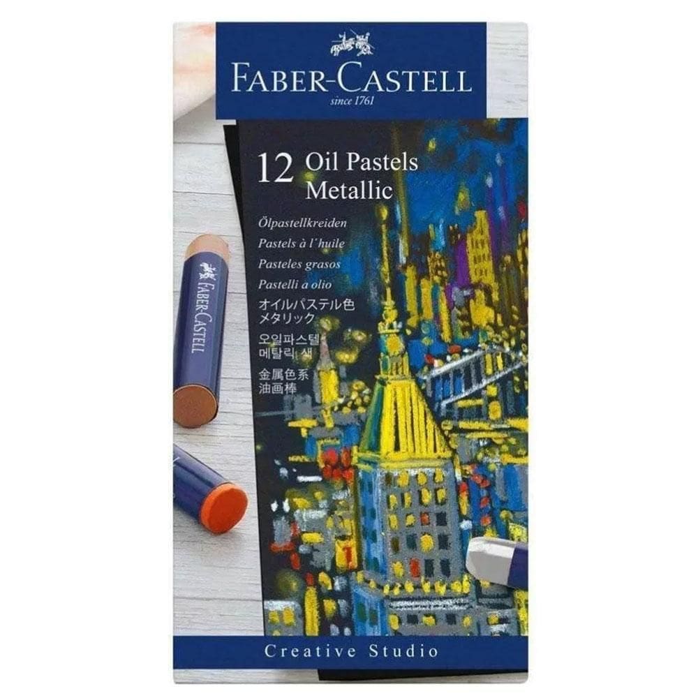 Giz pastel oleoso com 12 cores metálicas - Faber-Castell