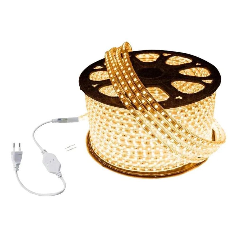 5X 1M Fita Led 110V Branco Quente 3000K