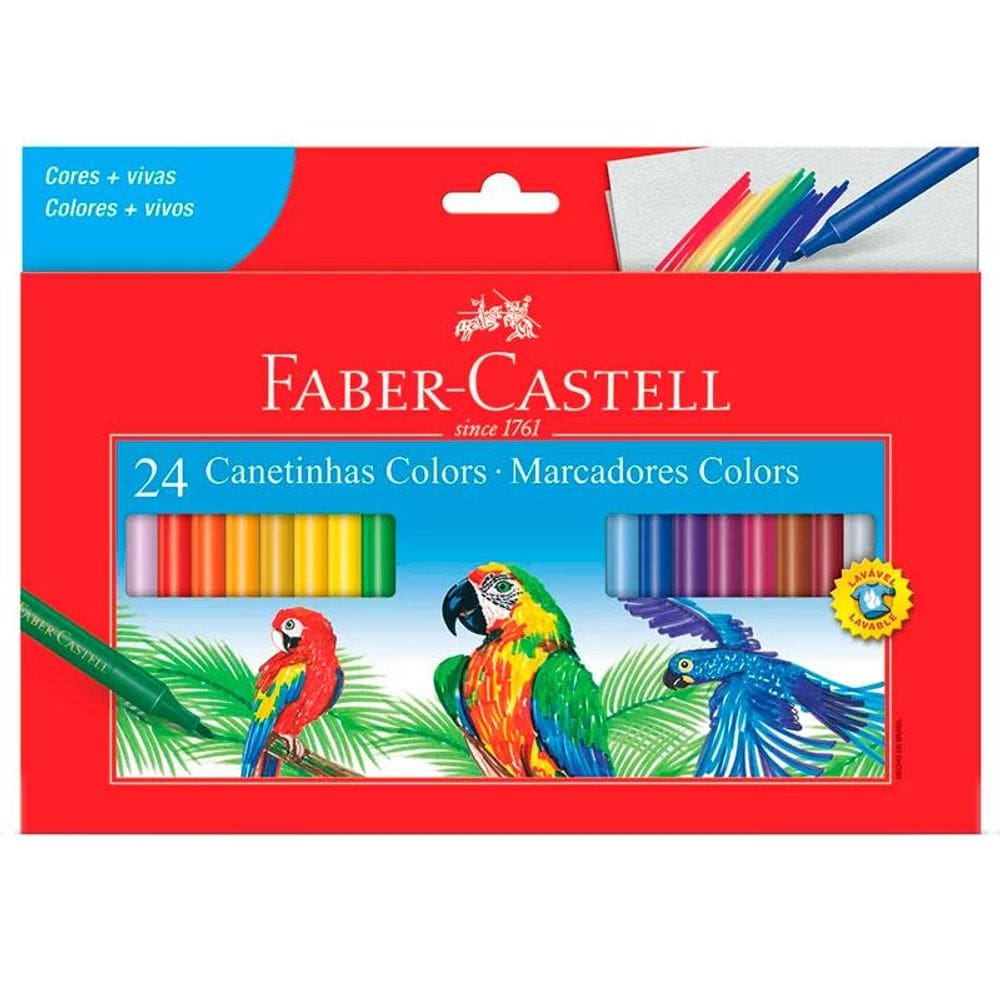 Caneta hidrográfica prestocolo 24 cores 150124CZF Faber Castell