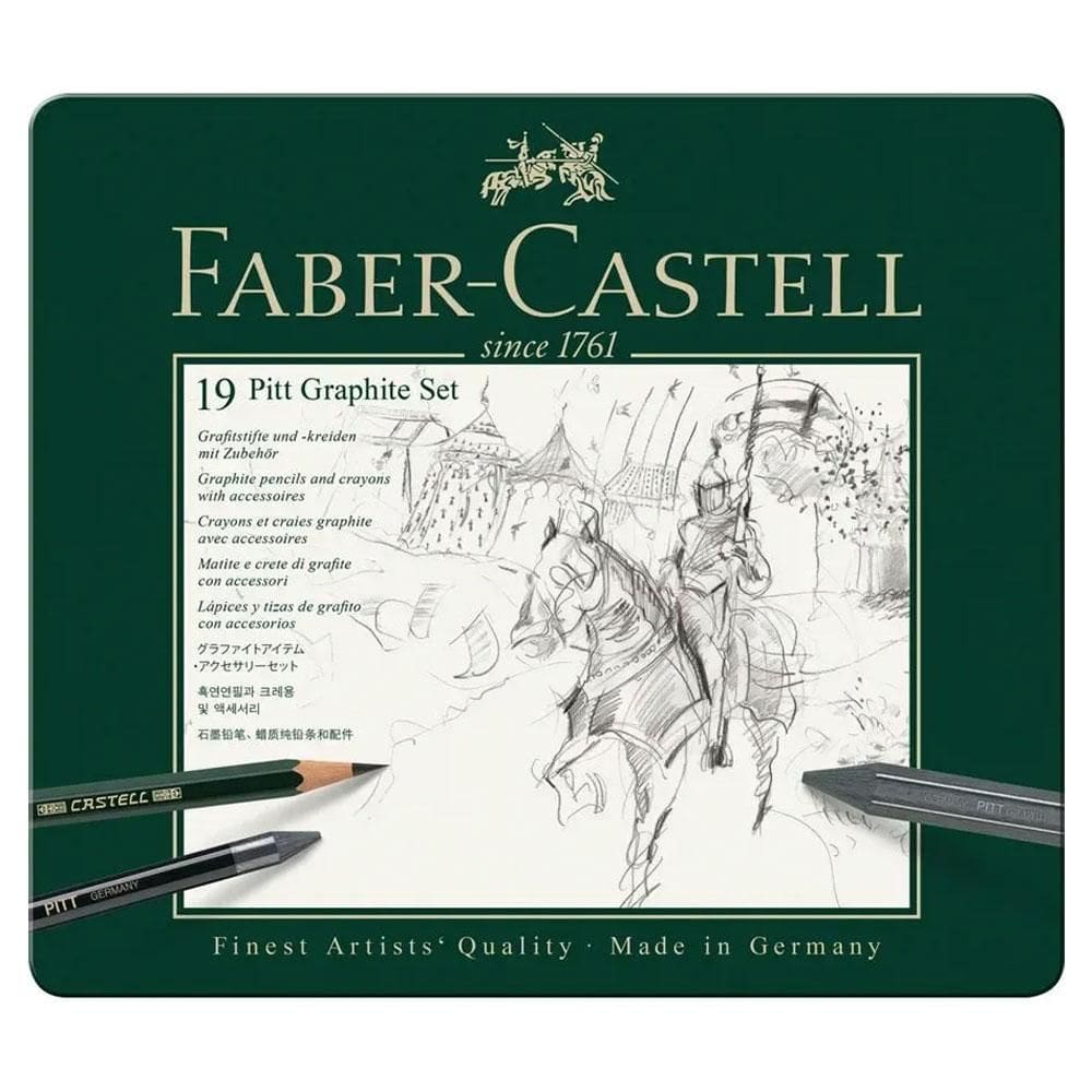 Lápis Pitt Graphite Set Kit Escrita c/ 19 unid Faber-Castell