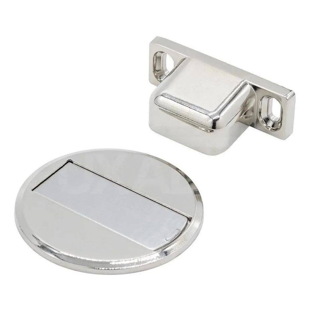 5X Prendedor D Porta Magnético Cromado Fixador Fácil Instala