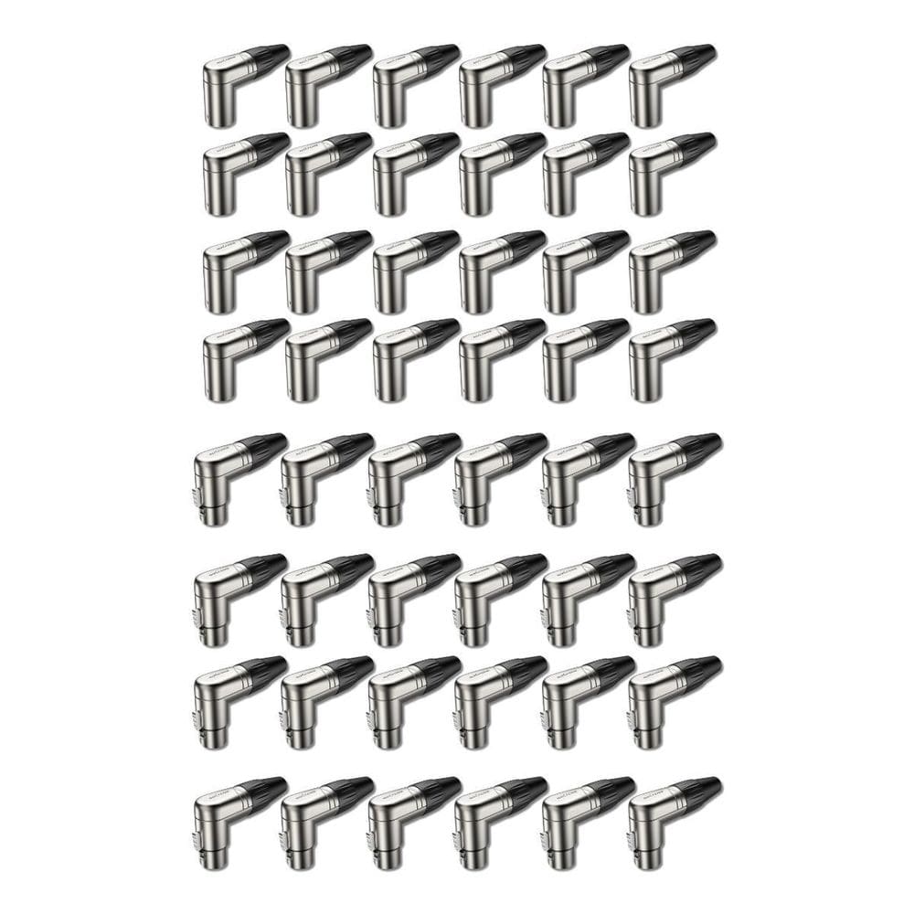 Kit 24 Plug Xlr 90º Macho + 24 Fêmea 3 Vias Robusto Roxtone