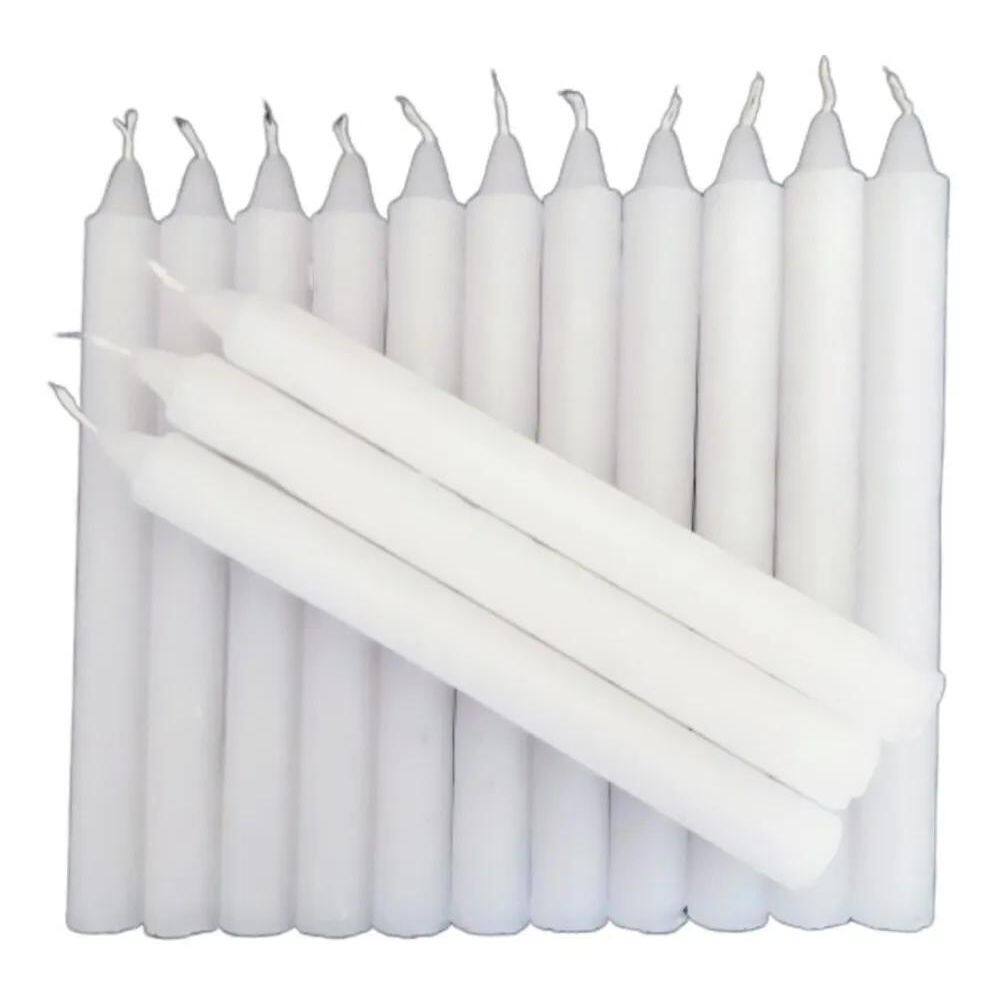 5X Velas Palito Branca Grossa 2,1 Cm X 19 Cm Altura 1 Kilo