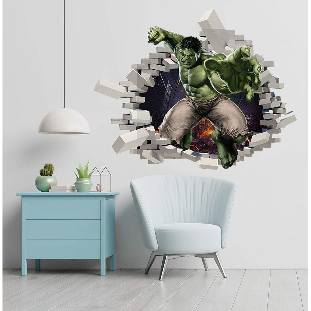 Adesivo De Parede Buraco Hulk Mod03