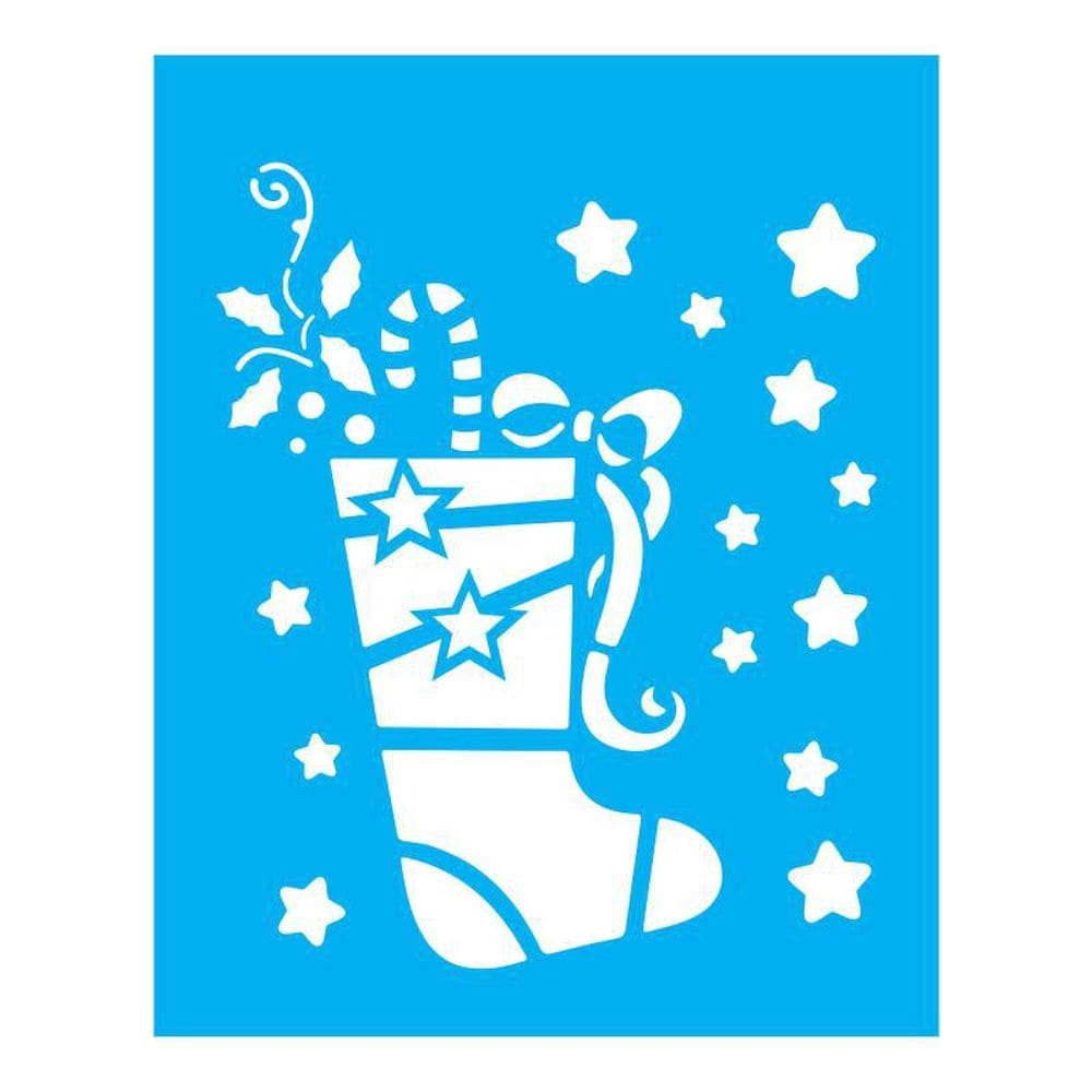 Stencil Tamako Natal Meia - 20X25Cm - Ref 1138