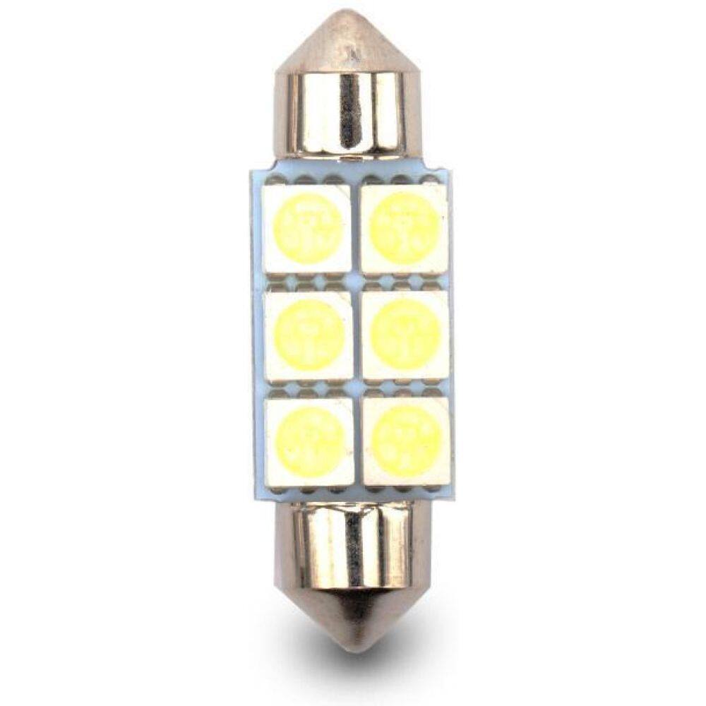 Par Lâmpada Led Interior Caminhão Torpedo 6 Leds 36Mm 5050