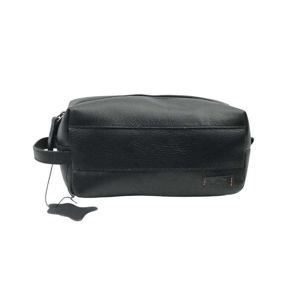 Necessaire Masculina Preta Com Alça Em Couro