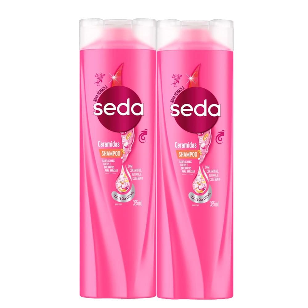 Kit 2 Shampoo Seda Ceramidas Infusão Ativa Retinol e Colágeno 325ml