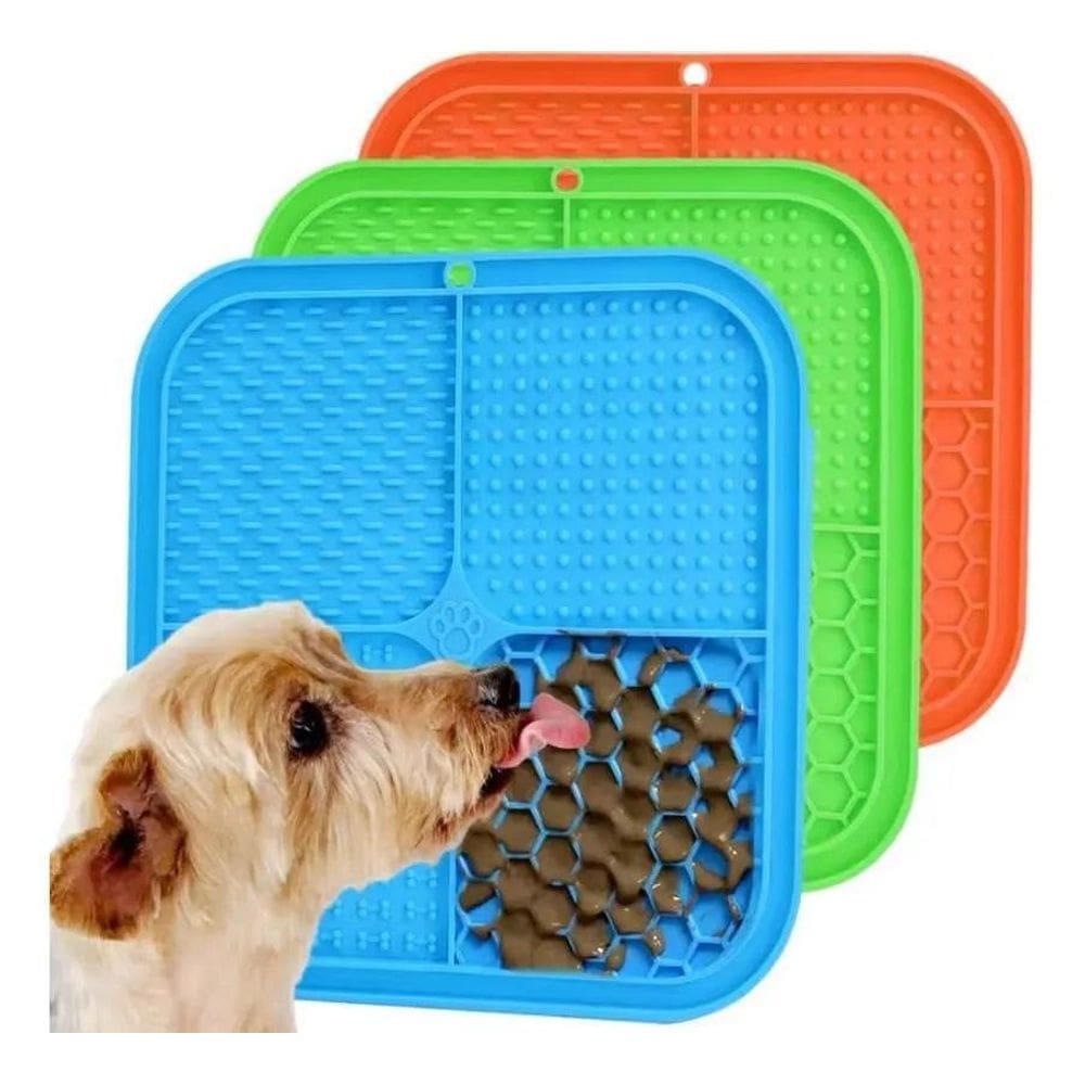 Tapete Comedouro Lento Lamber Cães Gatos Interativo