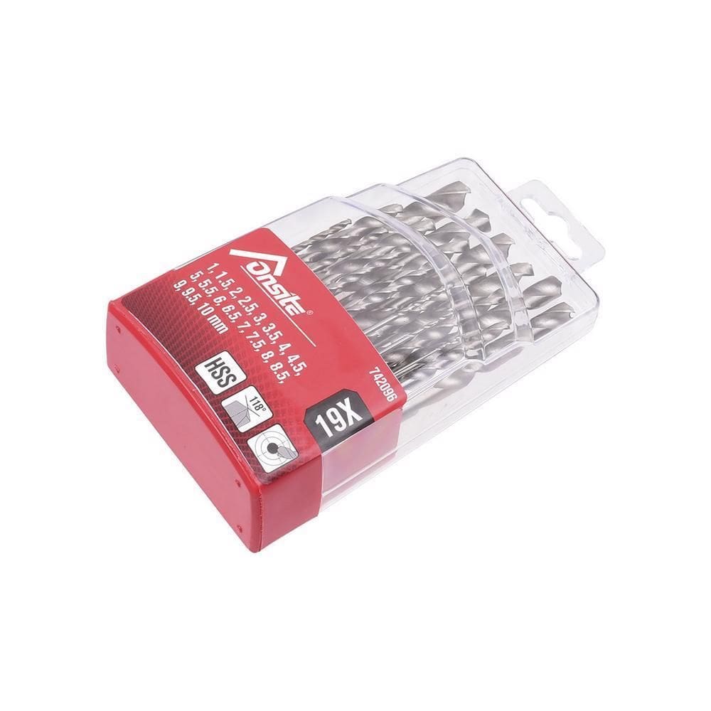 Jogo De Brocas Aço Rápido 19 Peças 1Mm À 10Mm Onsite