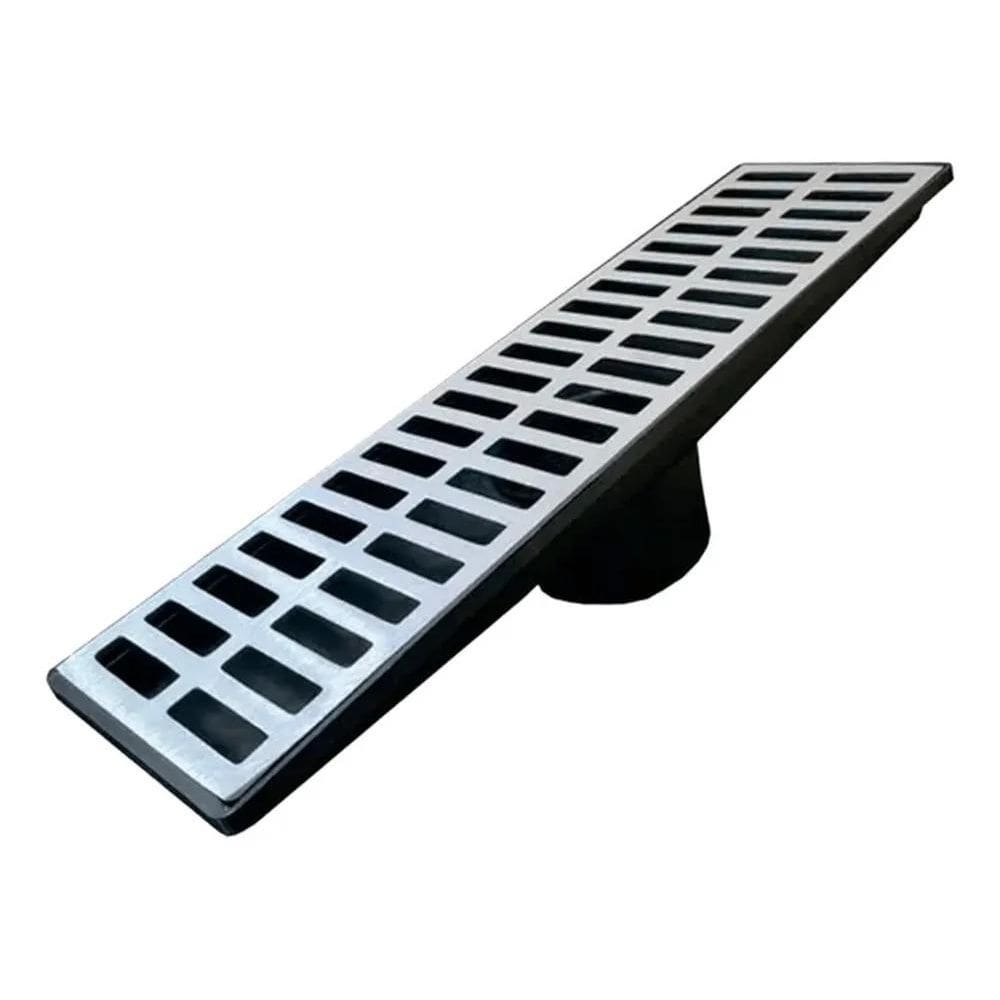 5X Ralo Linear 15X50Cm Grelha Aluminio + Coletor Agua Pluvia